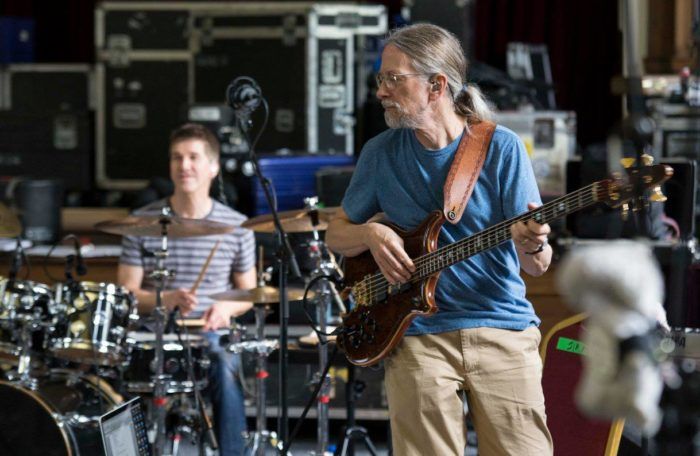 Jimmy Johnson with drummer Chad Wackerman. (Photo: Garry Brandon)