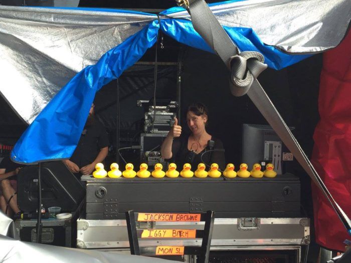 Monitor Engineer Rachel Adkins has all her ducks in a row 🙂 (Photo: Ellyn Kusmin)