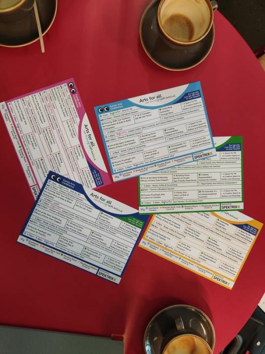 Family Arts Conference 2024: Programme Postcards (portrait format)