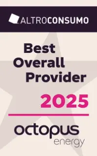 Altroconsumo award for Best Overall Provider 2025 to Octopus Energy.