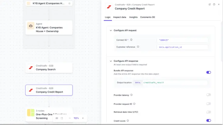 Screenshot of product output