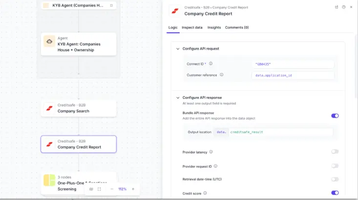 Screenshot of product output