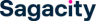 Sagacity logo with a dark blue wordmark and a pink dot over the "i".