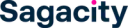 Sagacity logo with a dark blue wordmark and a pink dot over the "i".