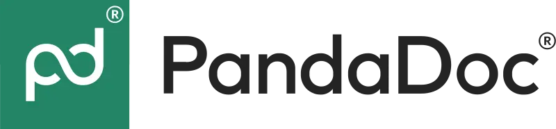 PandaDoc logo with a white 'pd' symbol on a green background and the text PandaDoc.