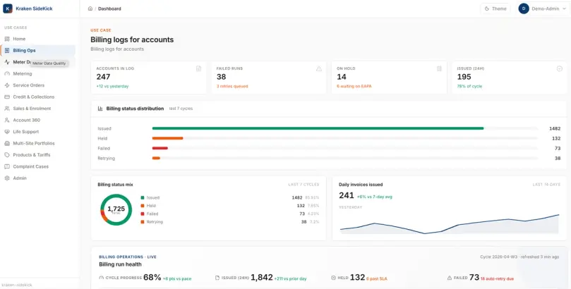 Screenshot of product output