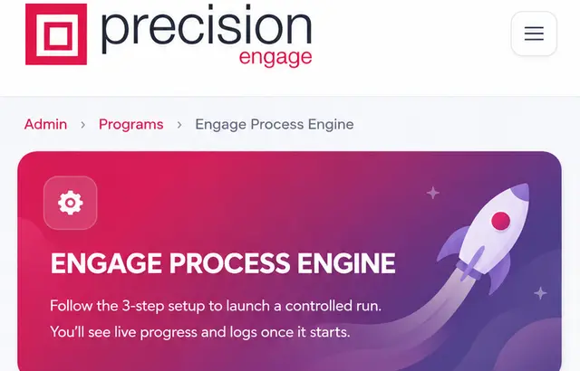 Snapshot of Precision Engage product