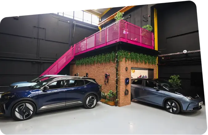 Cars in Kraken's tech centre in manchester