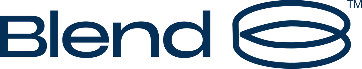 Blend logo with interwoven B symbol.