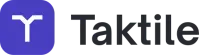 Taktile logo with a white stylized 'Y' on a purple rounded square, next to the word 'Taktile'.
