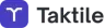Taktile logo with a white stylized 'Y' on a purple rounded square, next to the word 'Taktile'.