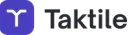 Taktile logo with a white stylized 'Y' on a purple rounded square, next to the word 'Taktile'.