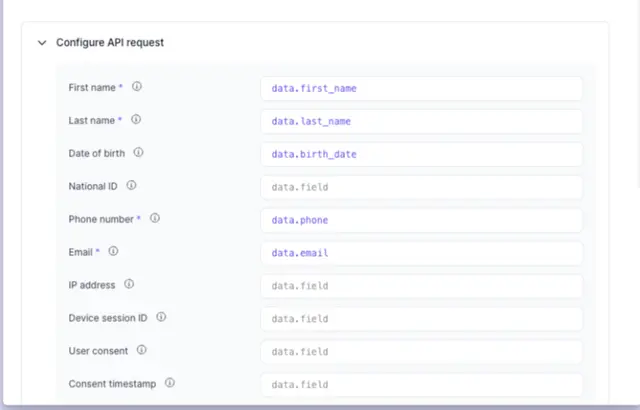 Screenshot of product output