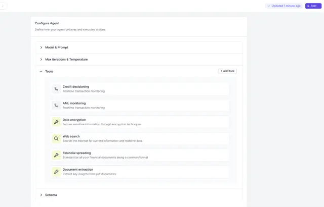 Screenshot of product output