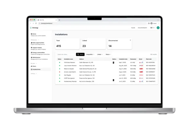 Screenshot of Clevergy product