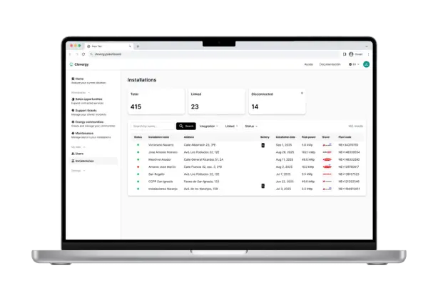 Screenshot of Clevergy product