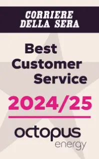 Corriere della Sera "Best Customer Service 2024/25" award presented to Octopus Energy.