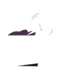 White wind turbine with purple wind accents.