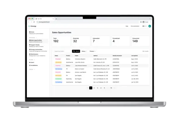 Screenshot of Clevergy product