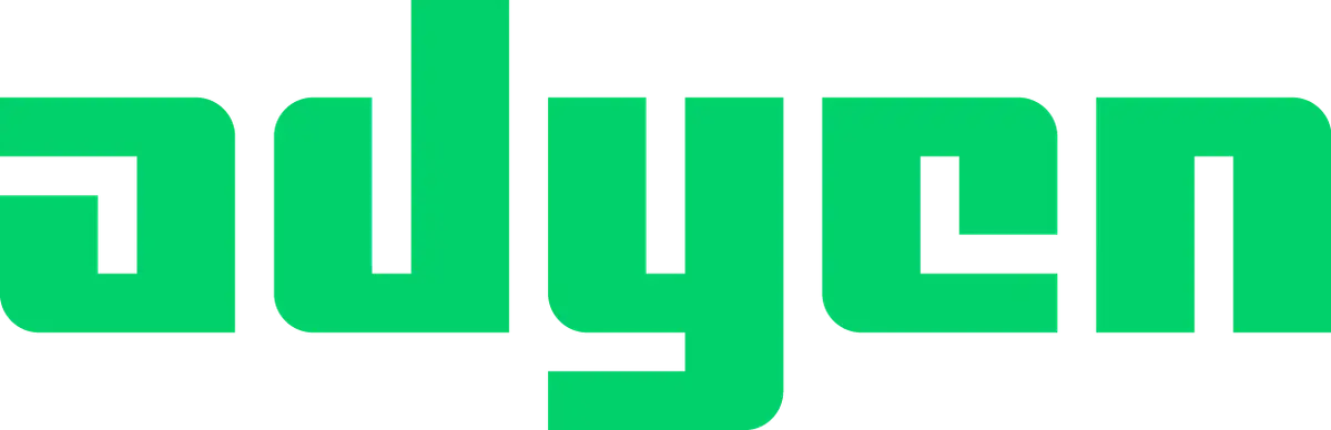 Adyen logo in green text.