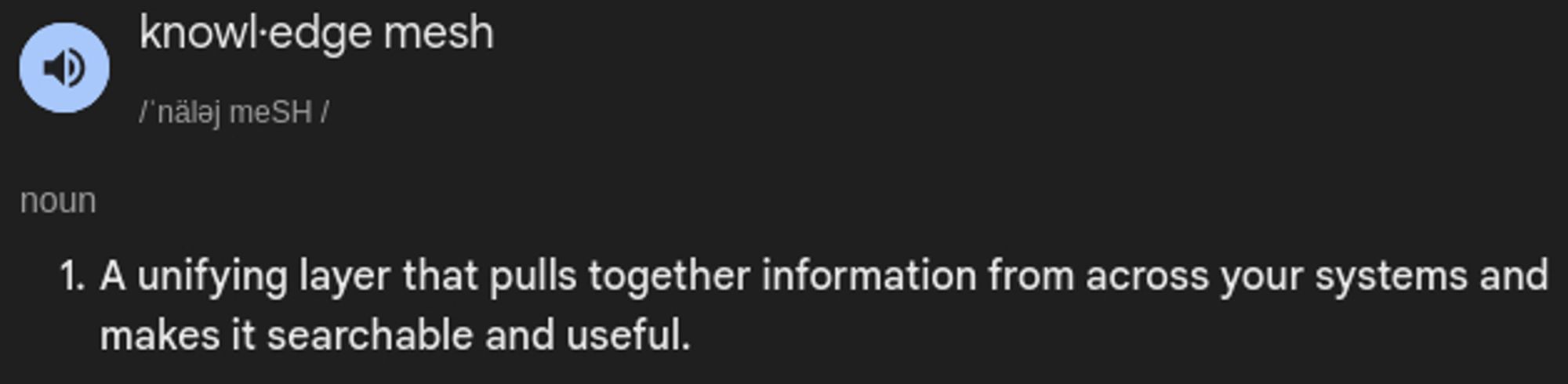 Knowledge mesh definition