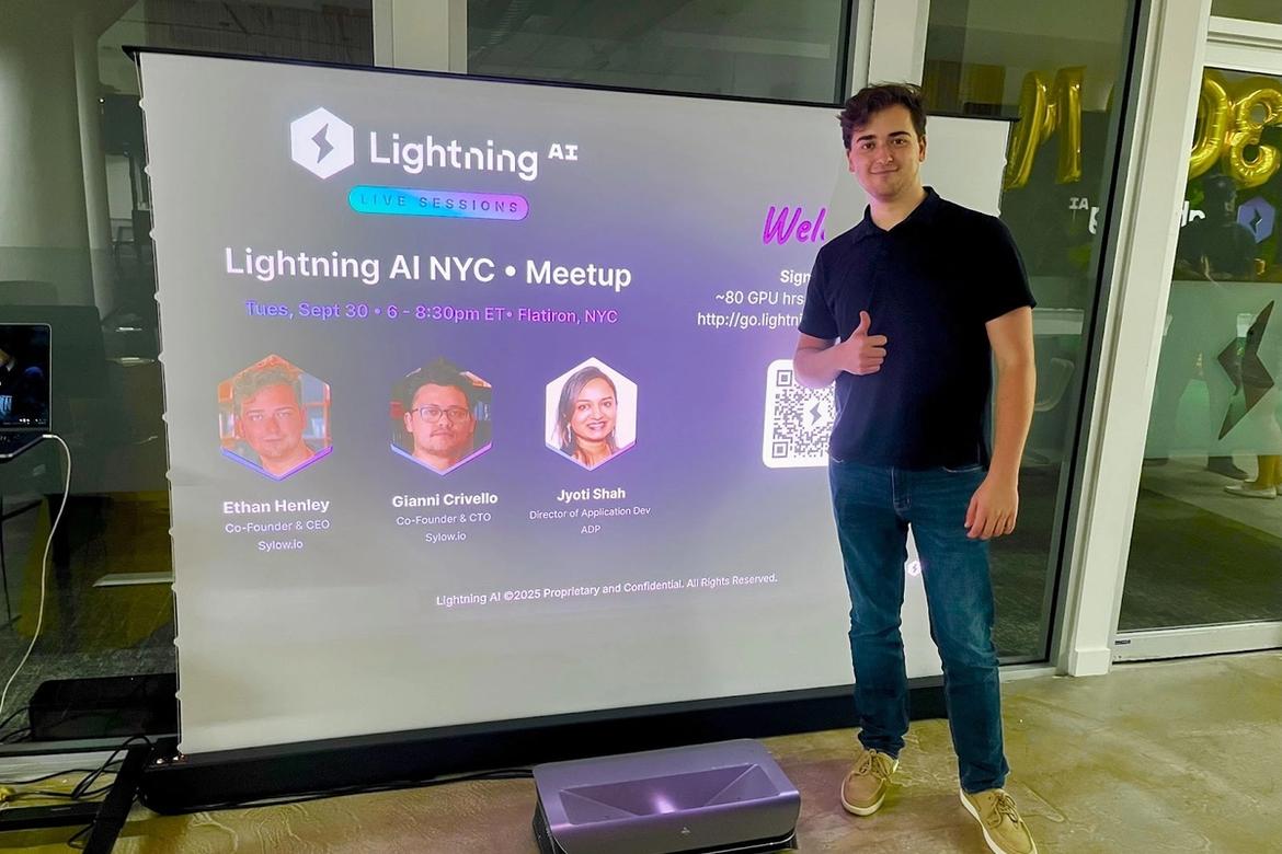 Sylow's CEO, Ethan Henley, at the Lightning AI HQ