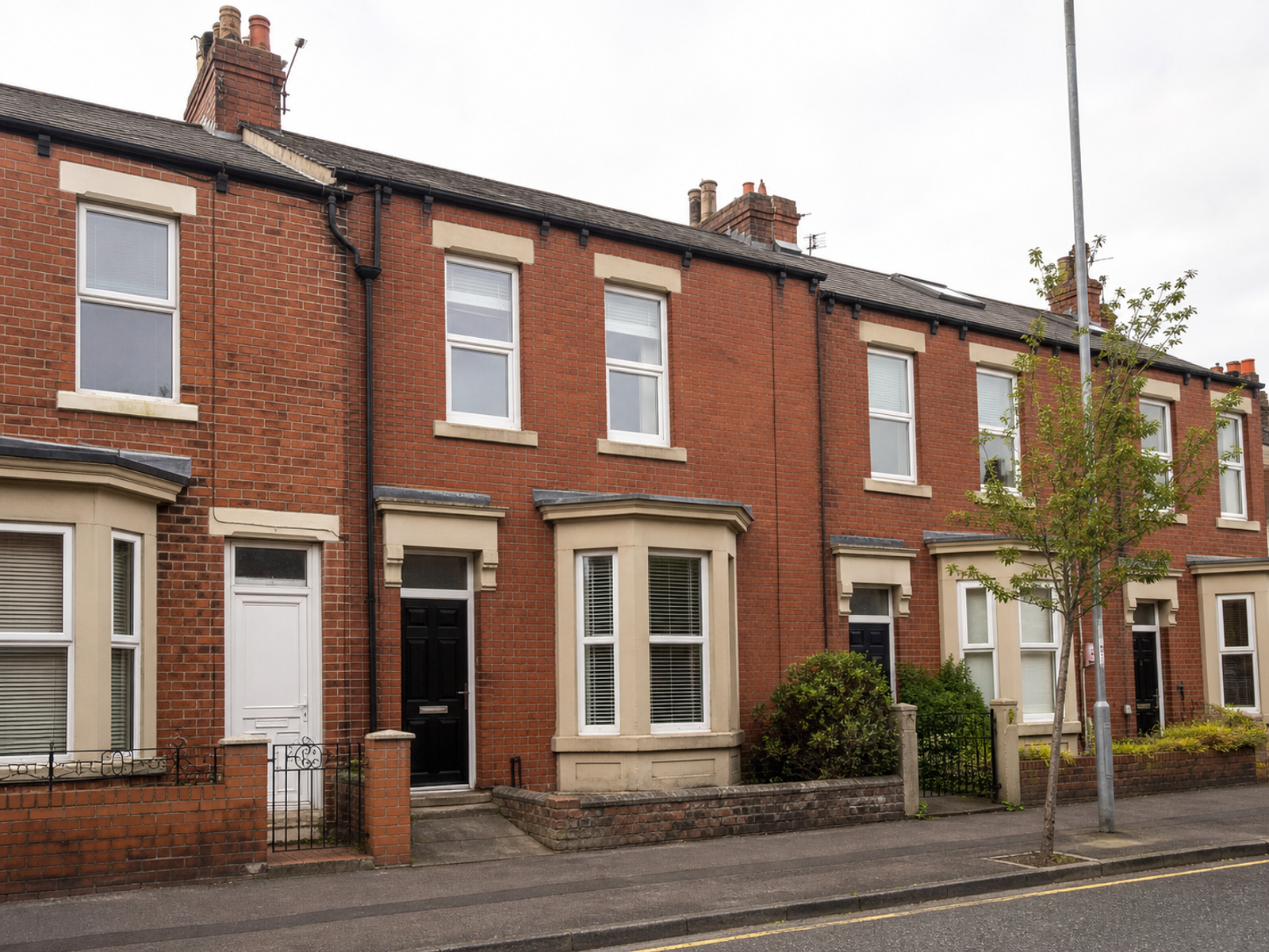 Red-brick Tyneside terrace in Newcastle