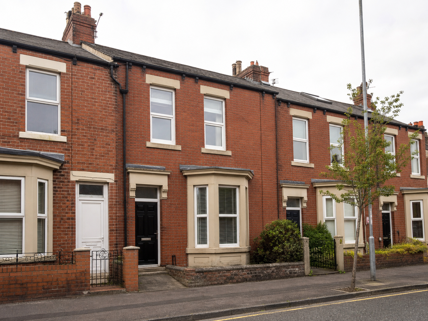 Red-brick Tyneside terrace in Newcastle