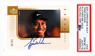 2001 Upper Deck Golf Tiger Woods Player's Ink-Gold PSA/DNA Cert