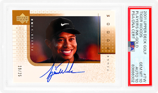 2001 Upper Deck Golf Tiger Woods Player's Ink-Gold PSA/DNA Cert