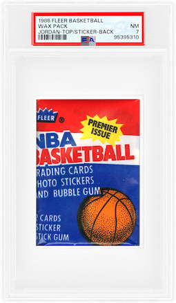 1986 Fleer Basketball Wax Pack Jordan-Top/Sticker-Back