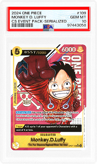 2024 One Piece 109 Monkey D Luffy CS Event Pack Serialized