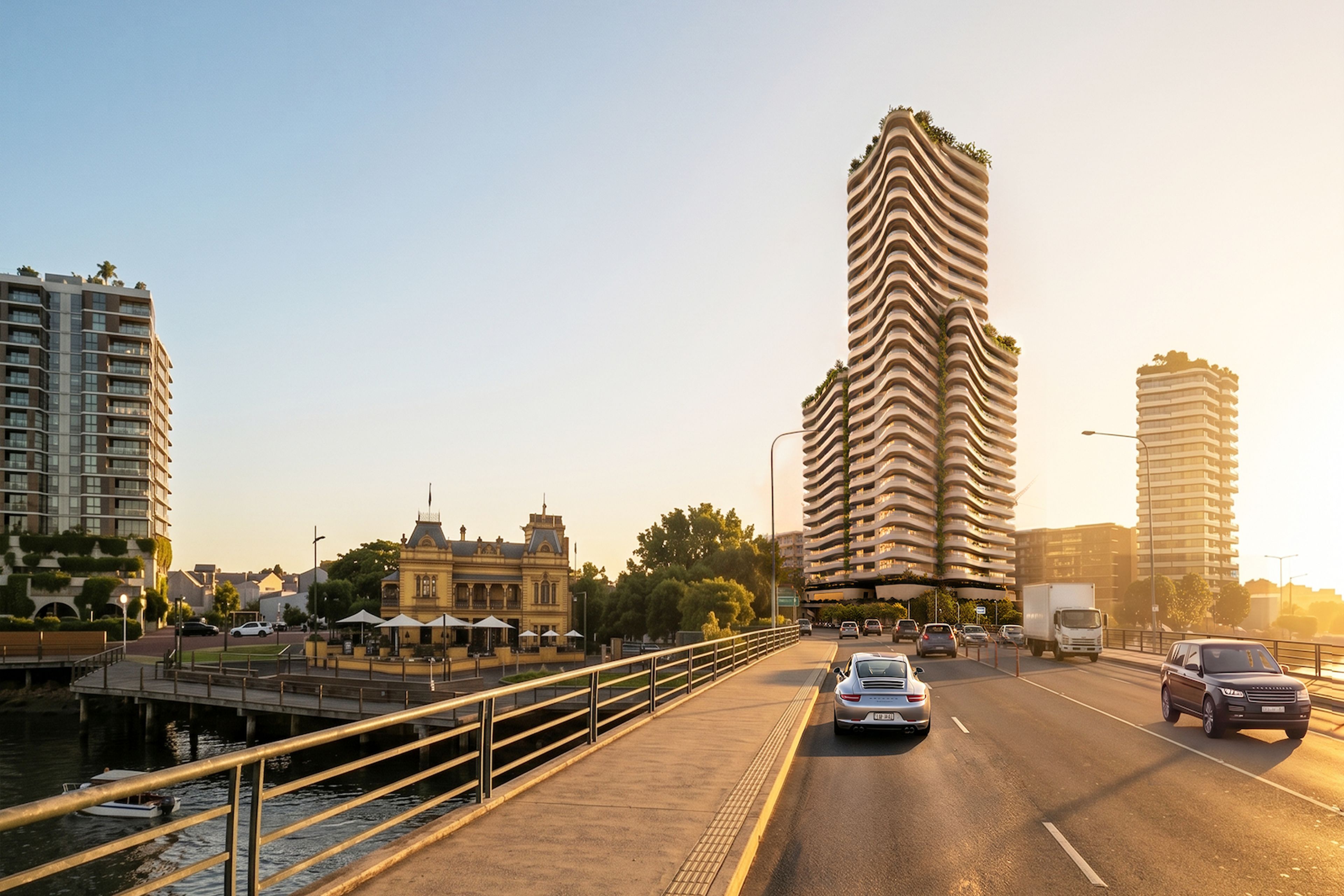 Frank Developments plans sculptural AVELA for Brisbane's Breakfast Creek gateway