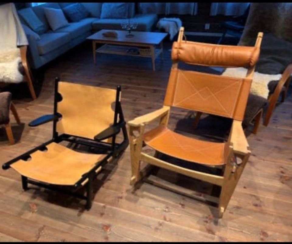 Jaktstolen (Hunting Chair), eik og kjernelær – bilde 1