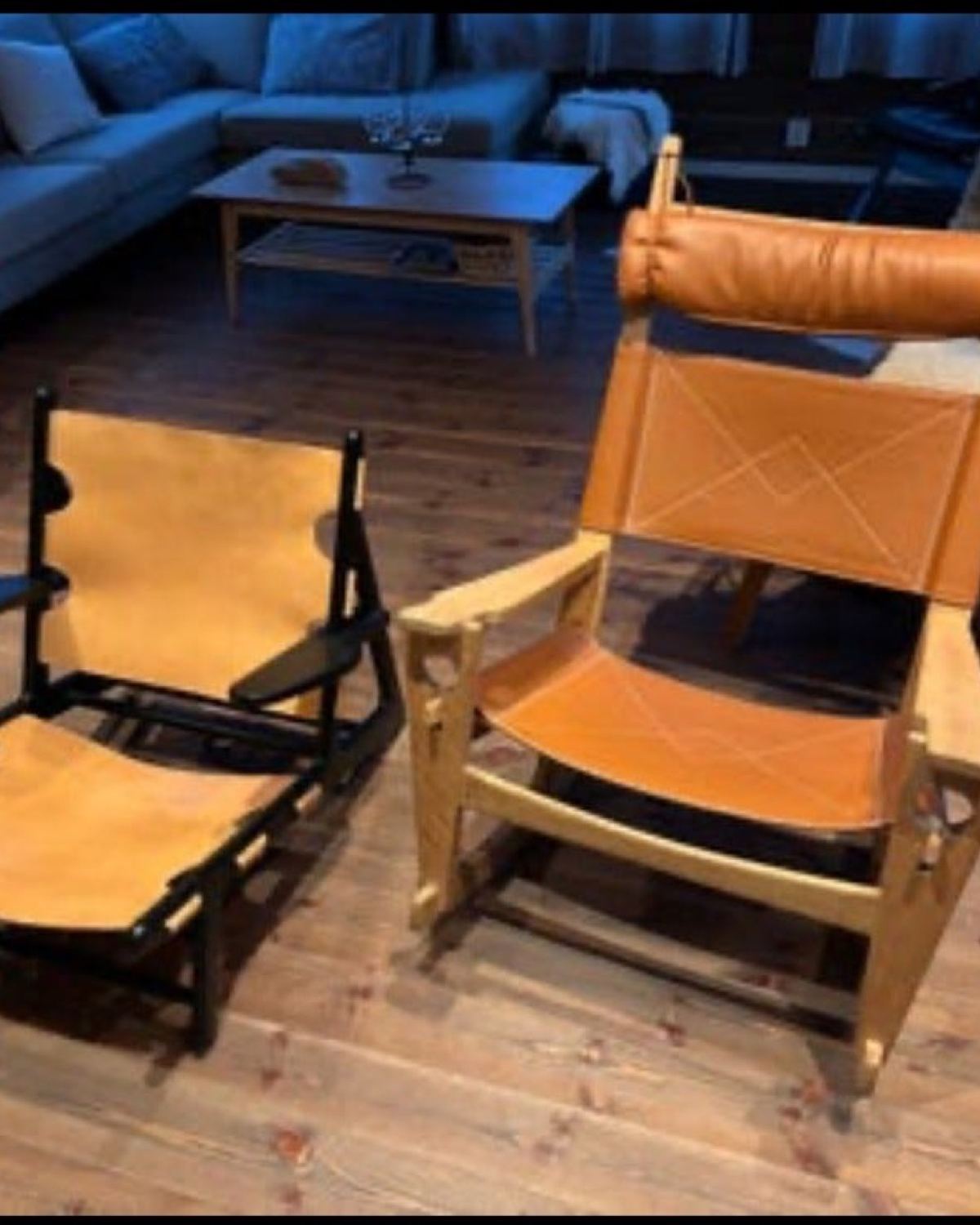Jaktstolen (Hunting Chair), eik og kjernelær — Børge Mogensen, fra arkivet