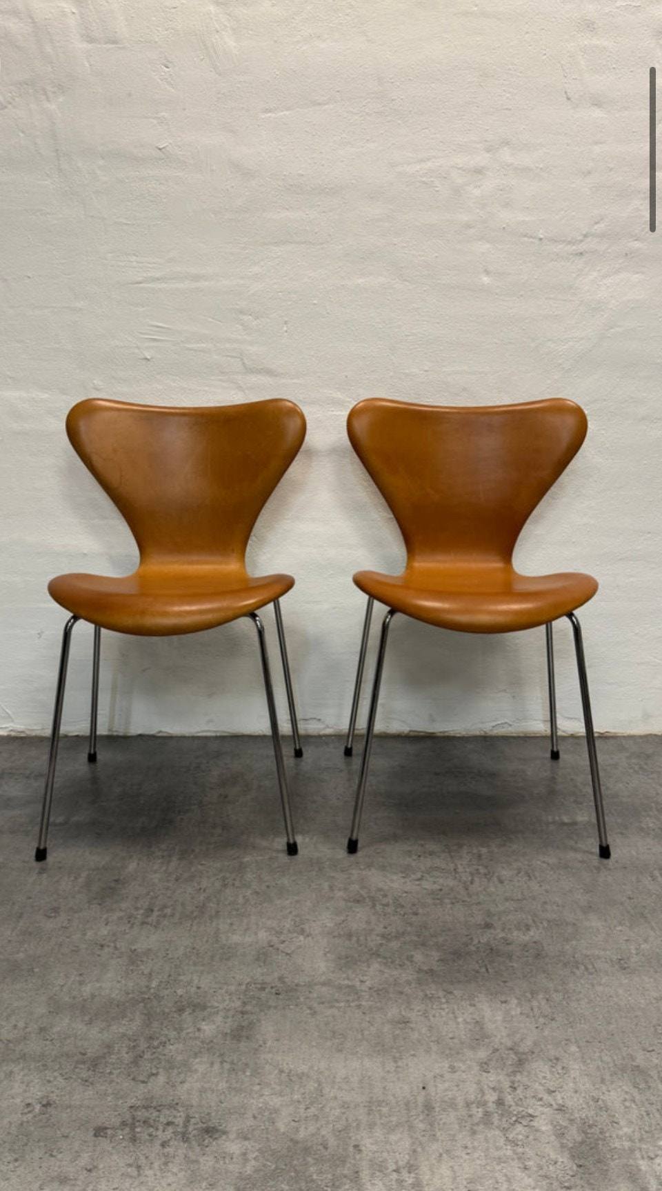 Fritz Hansen 3107 i cognac Anilin originale RED LABEL stole – bilde 1