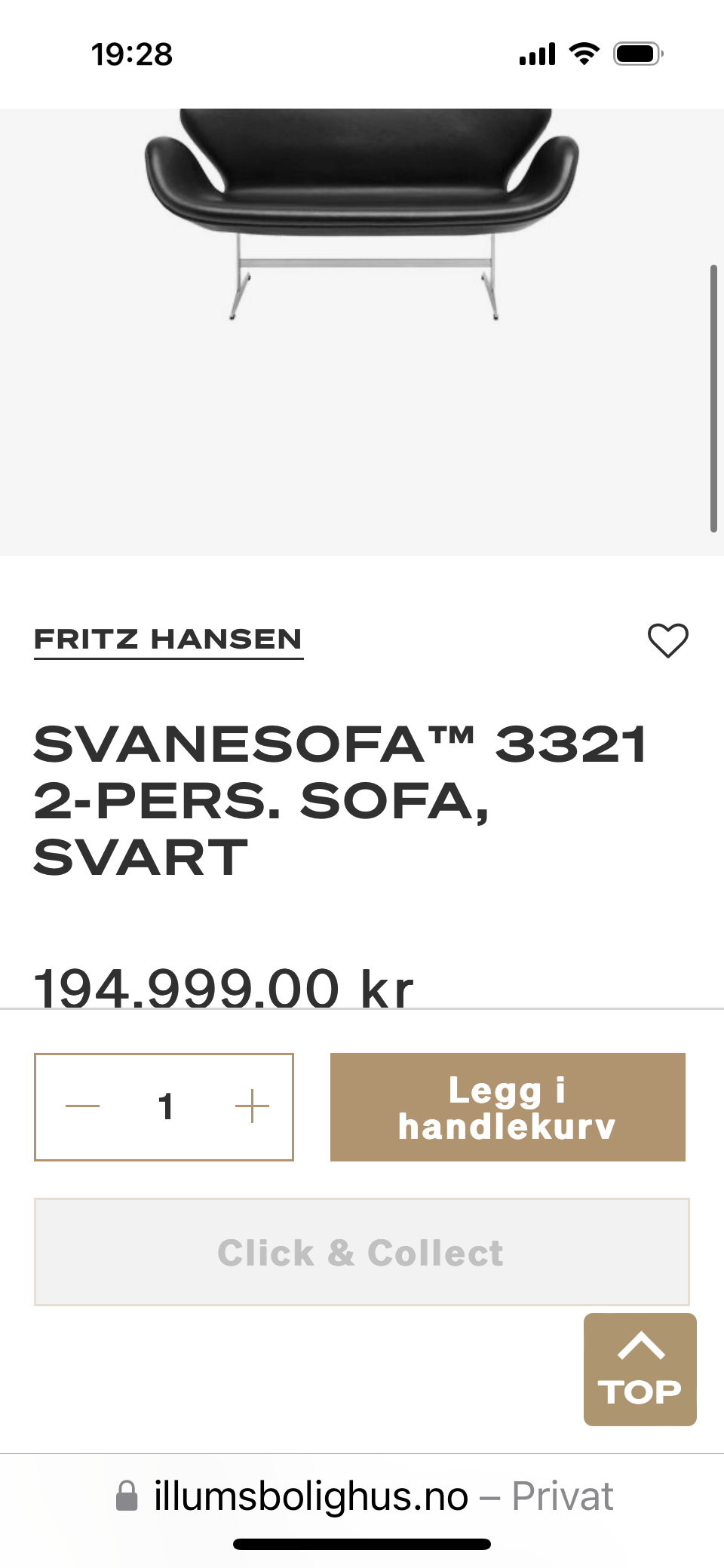 Arne Jacobsen 3321-2 seters svane sofa – bilde 5