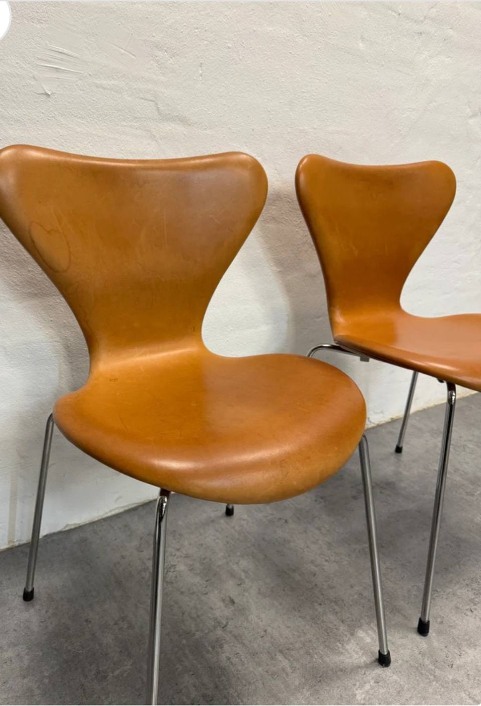Fritz Hansen 3107 i cognac Anilin originale RED LABEL stole – bilde 2