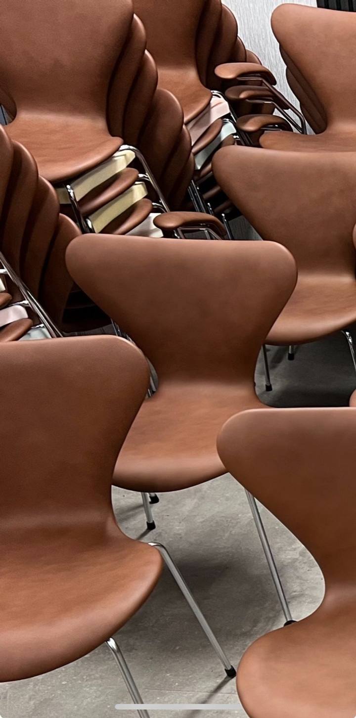 Syveren 3107, nypolstret i hasselnøttfarget semianilinskinn – bilde 6