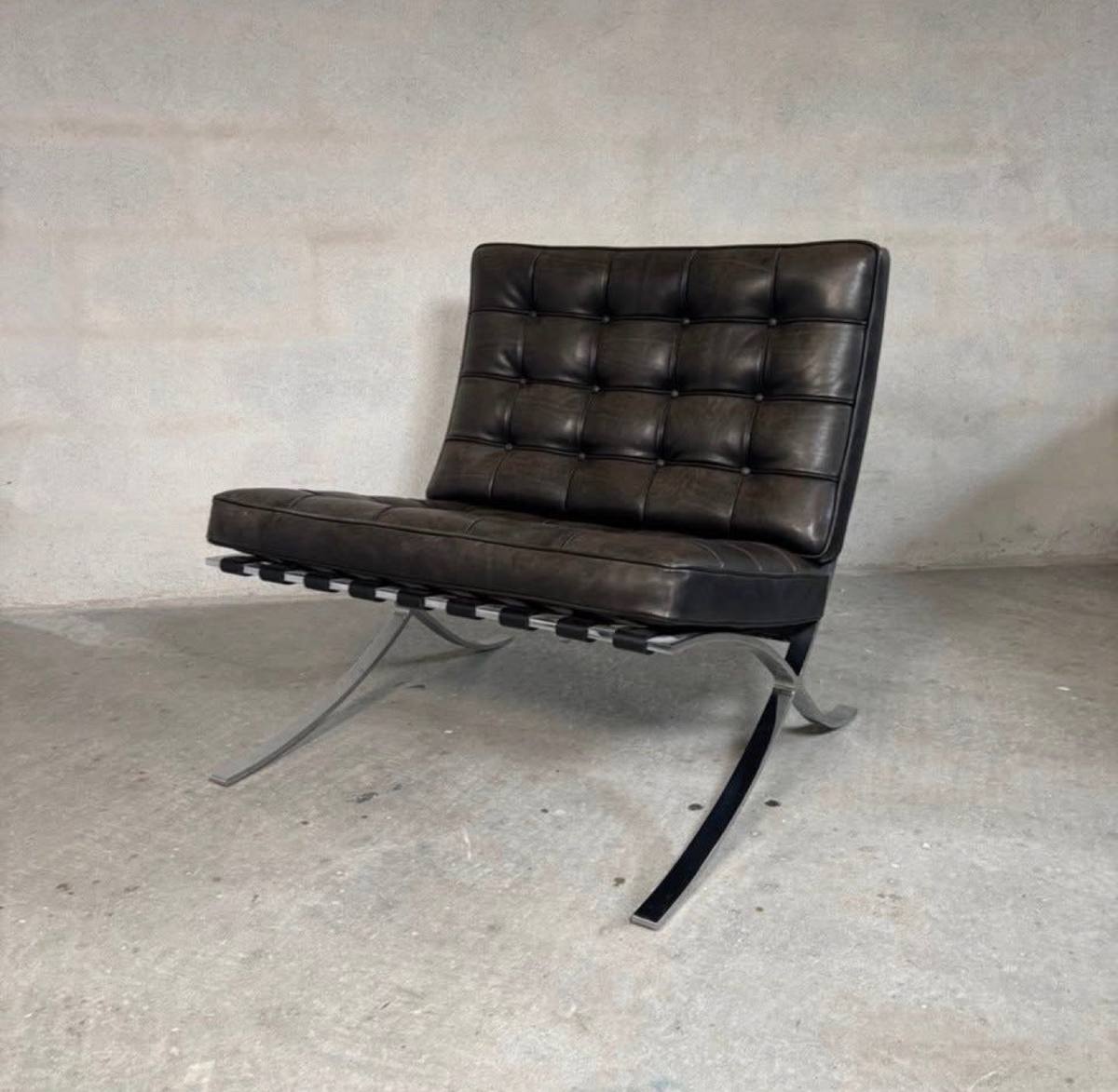 Barcelona Chair, Knoll Studio, Spinneybeck fullanilinlær – bilde 8