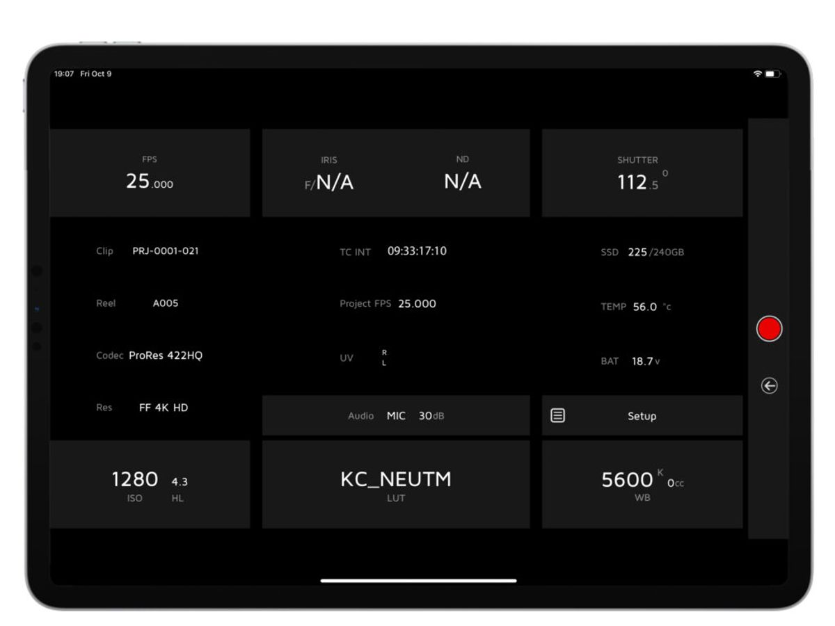 Take Android hotspot and iPad with Kinefinity App as the example
