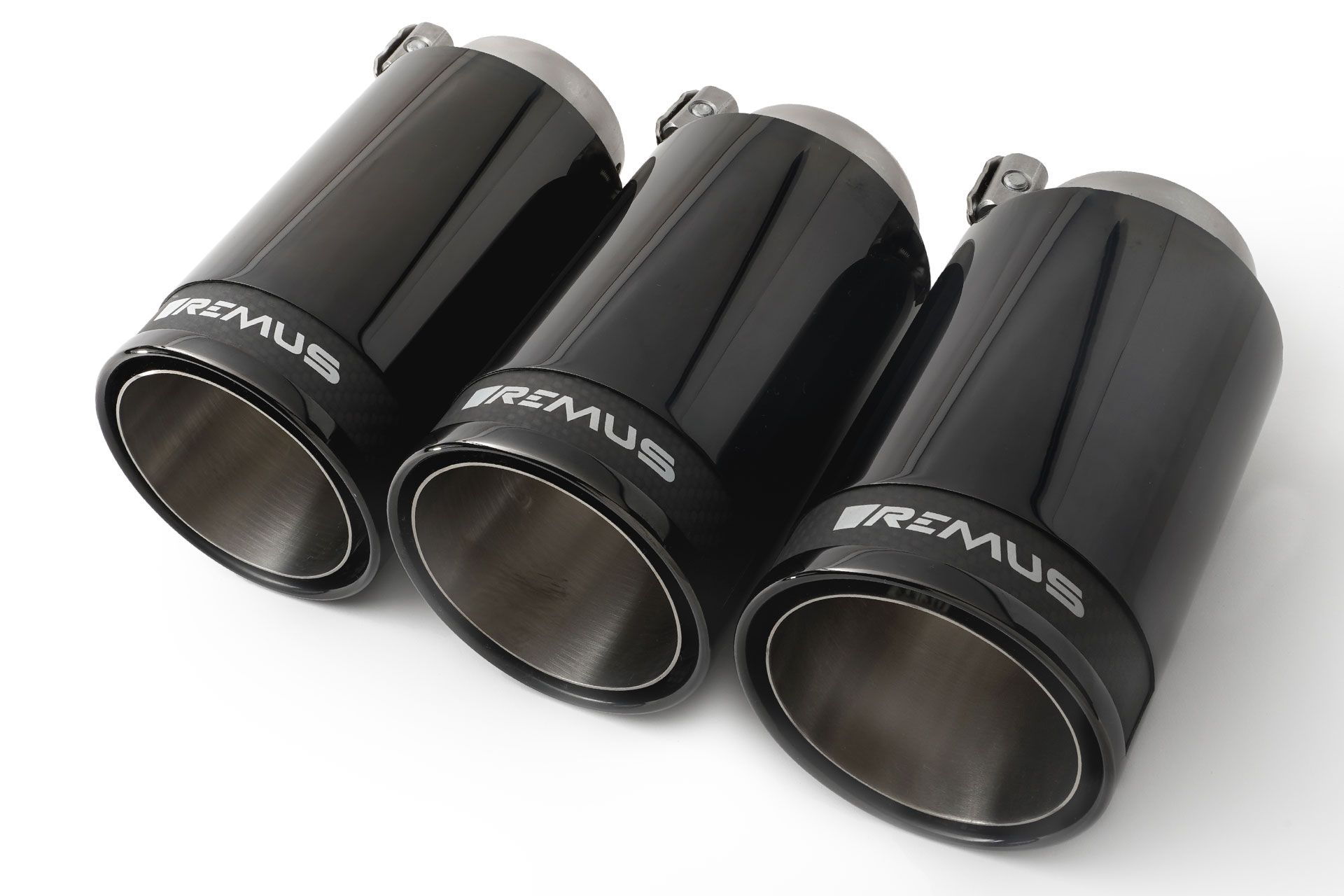 Tailpipe Set, Street Race, black (98mm)