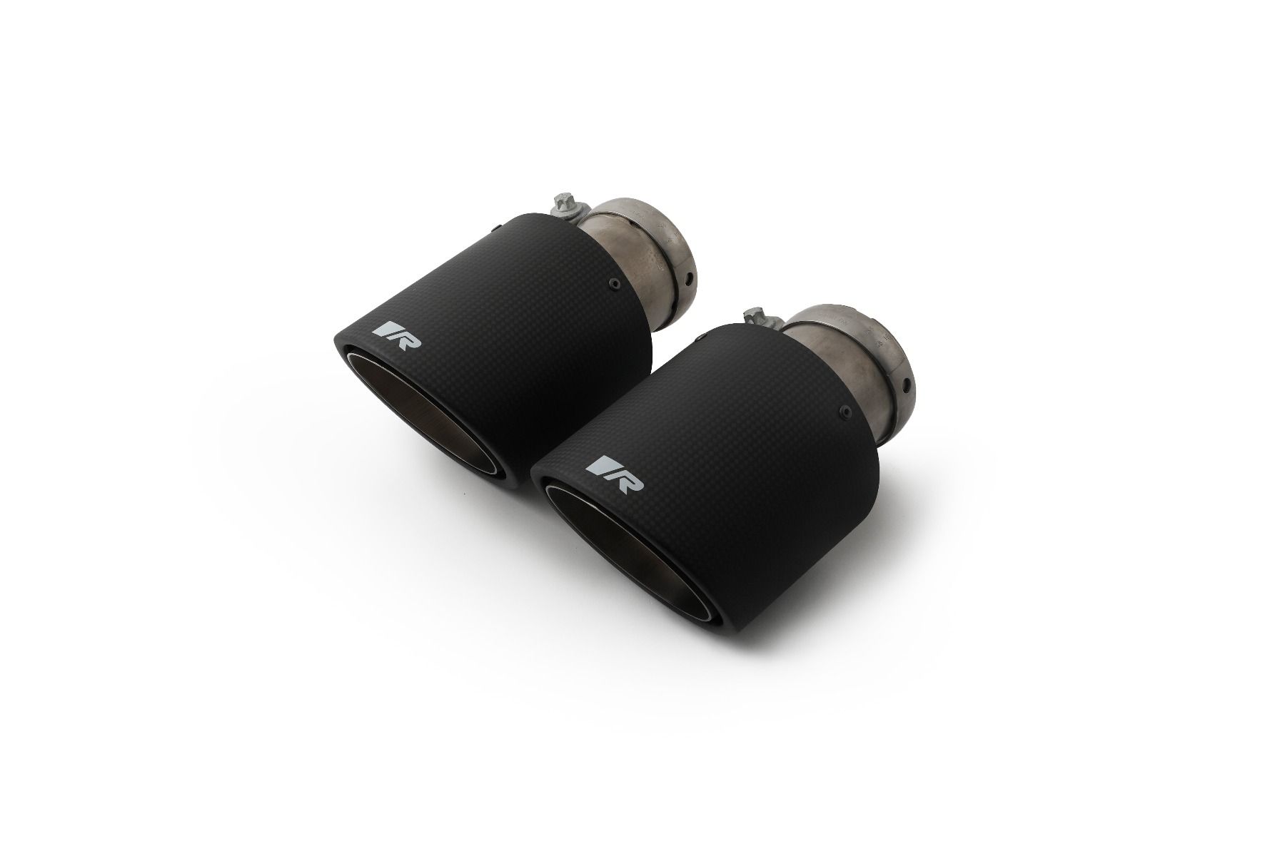 4-Piece Carbon tail pipes Ø 102 mm angled, black