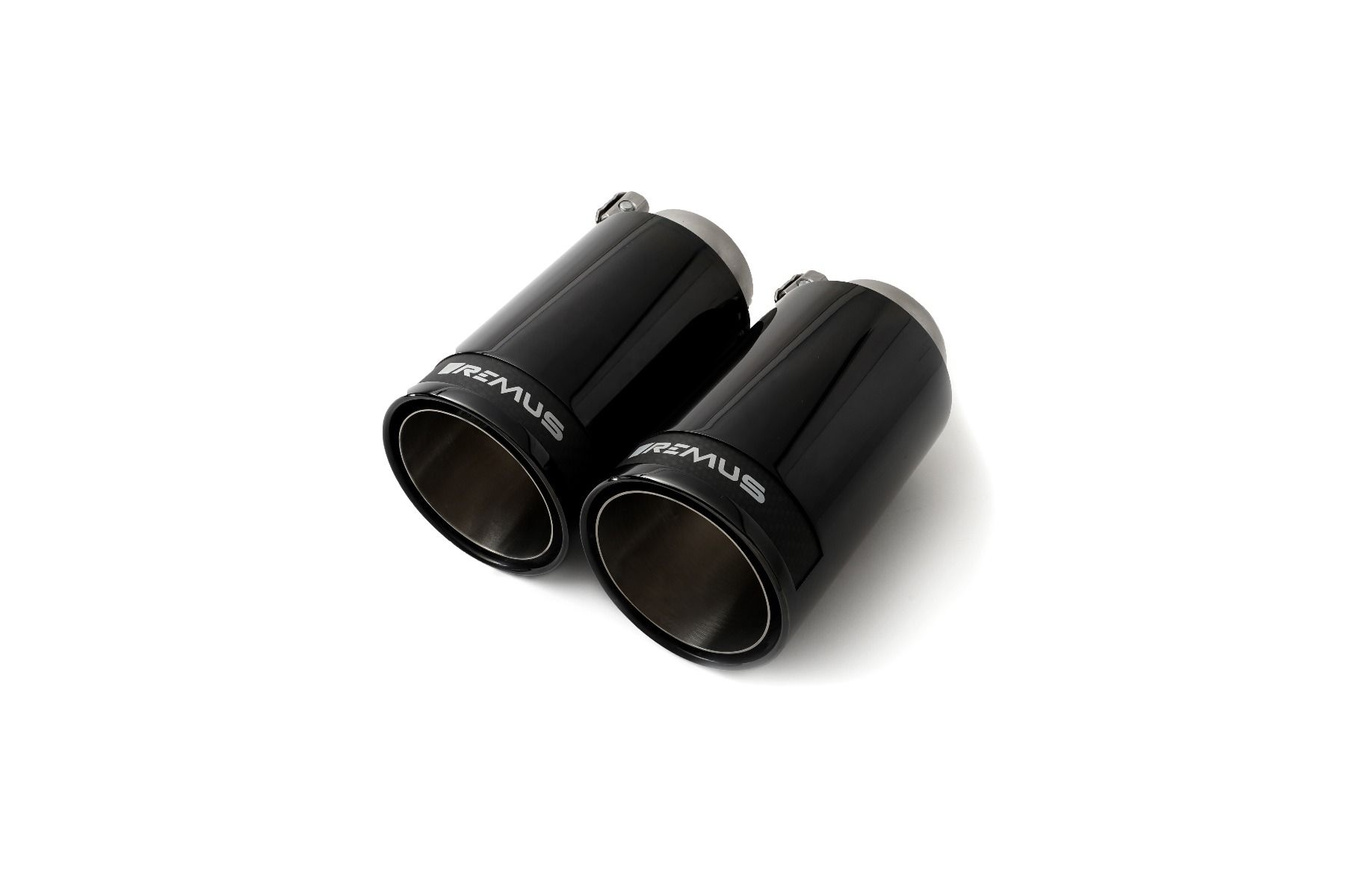 4-Piece Tailpipes black, Street Race, 98mm