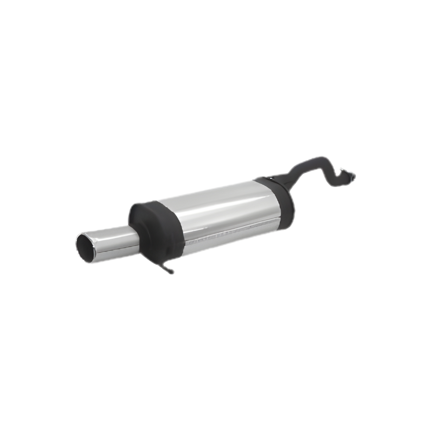 Sport exhaust with 1 tail pipe 97x80 mm, rolled edge, chromed