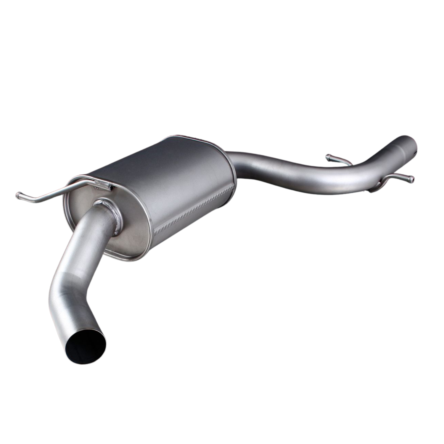 Cat-back section, resonated front silencer