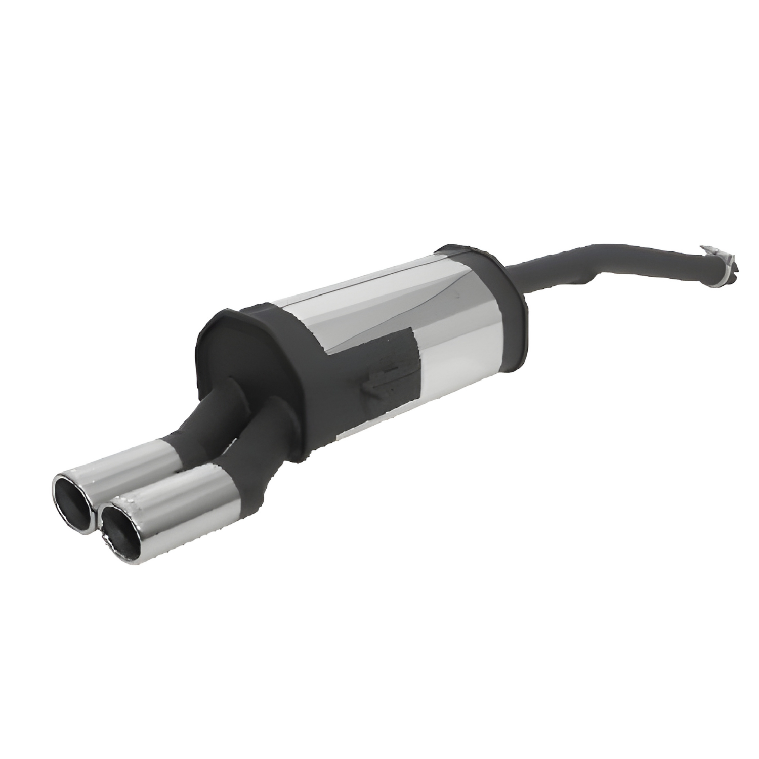 Sport exhaust with 2 tail pipes, rolled edge, chromed - Image 1