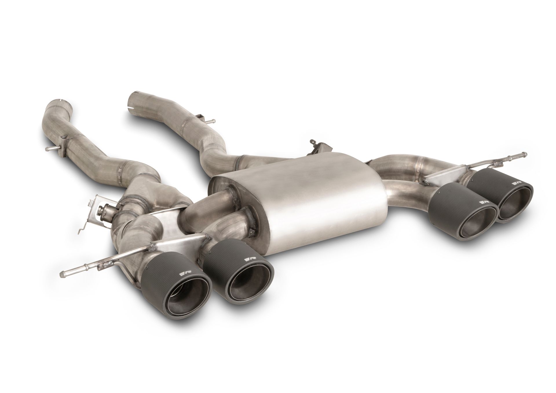 Exhaust System for the BMW M2 G87 Decat Pipe + Racing Sport Silencer | 4x GT Black Tips (#3) - Image 1
