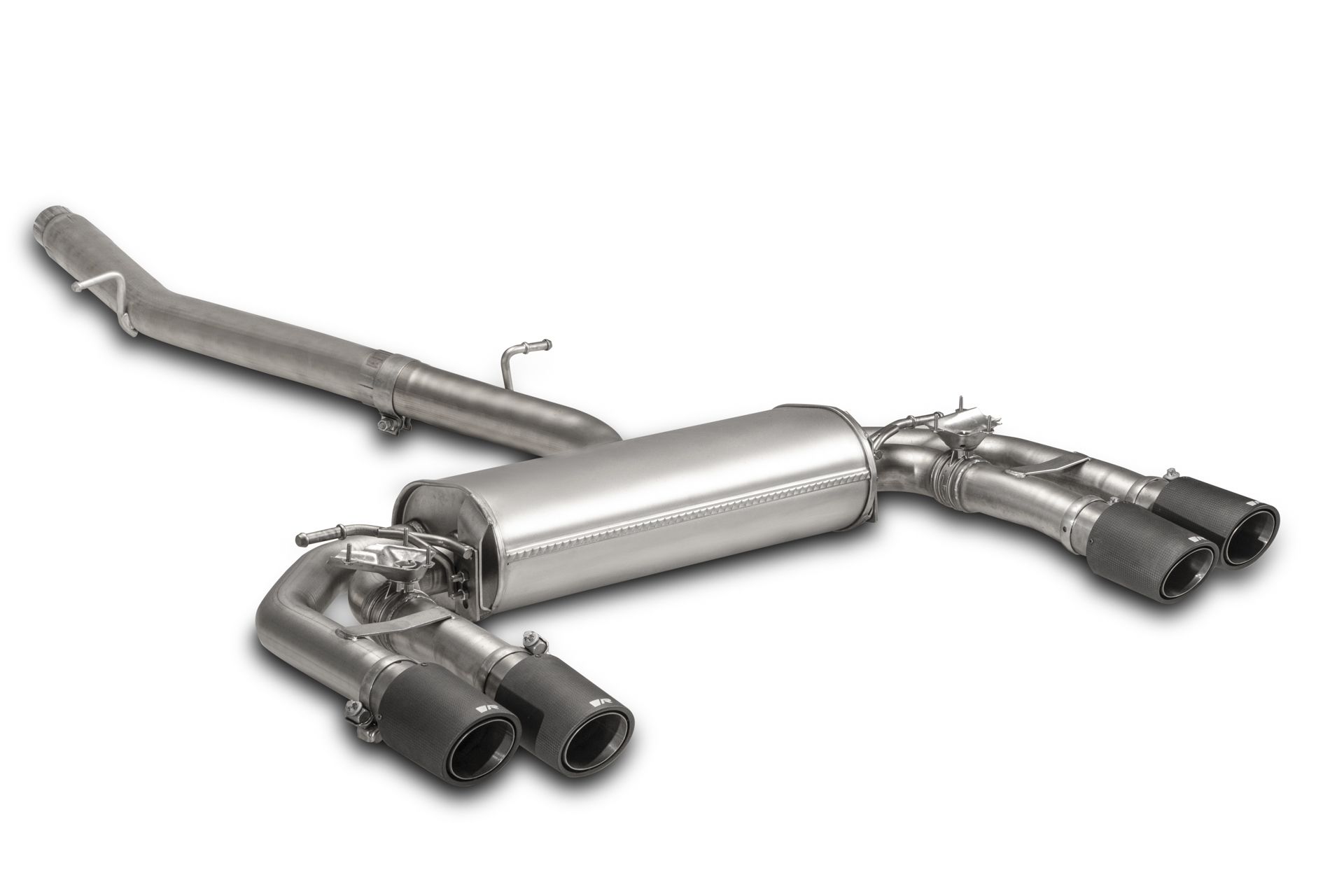 GPF-Back Exhaust System for Cupra Ateca 5FP / Facelift 4x 98mm Street Race Chrome Tips - Image 1