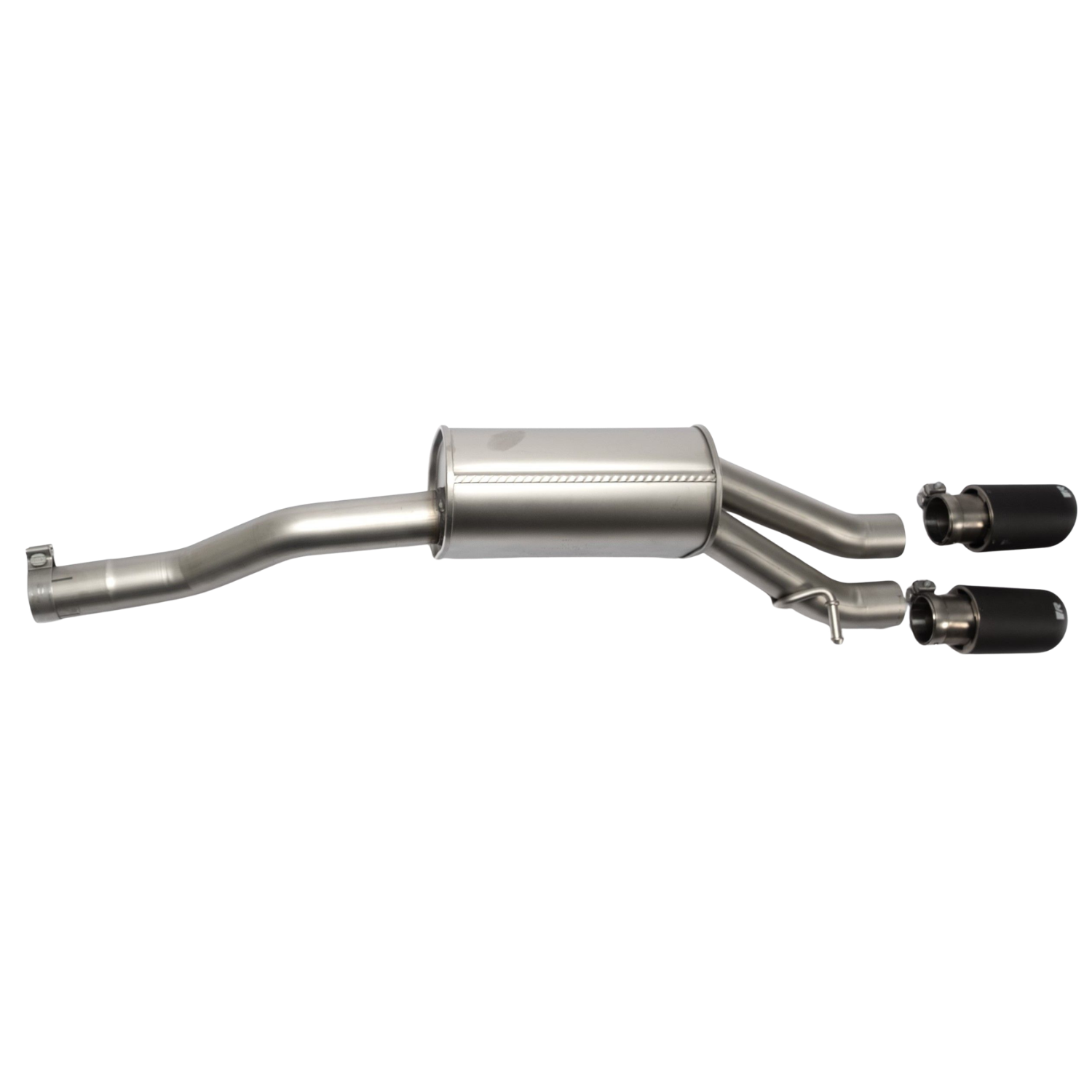 Axle Back Exhaust System for VW Polo 6 AW GTI 2x 84mm Chrome Rolled Edge Tips - Image 1